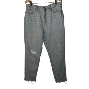 Universal Thread Women's High Rise Distressed Boyfriend Denim Jeans Size 10 Blue